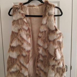 Tan fur vest